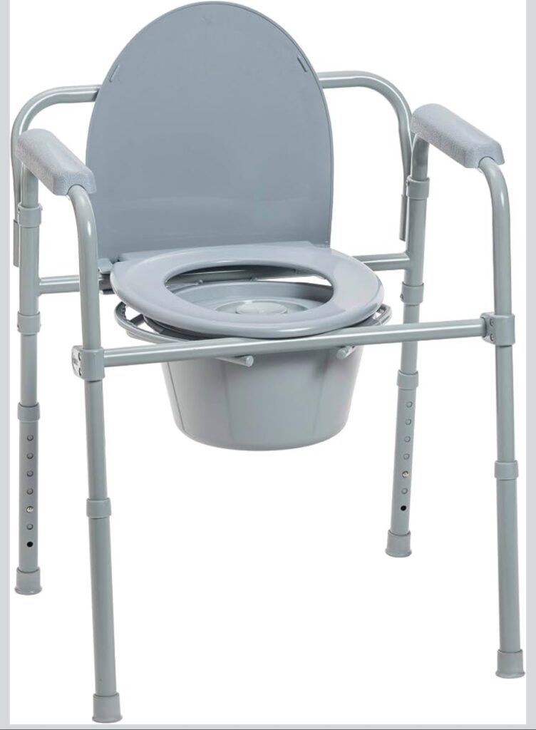 Drive Medical 11148-1 folding steel bedside commode