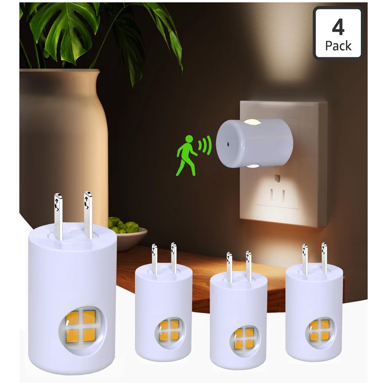 Motion Sensor Night Lights 4-Pack